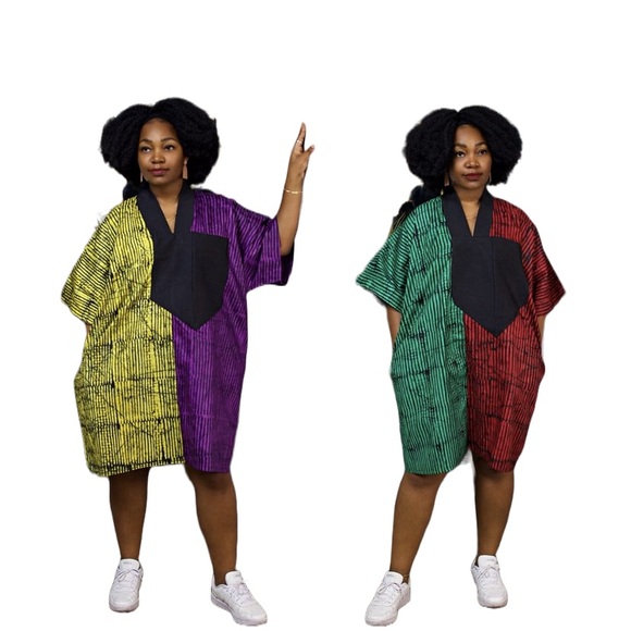 Ankara short gown - Picture 2 of 2